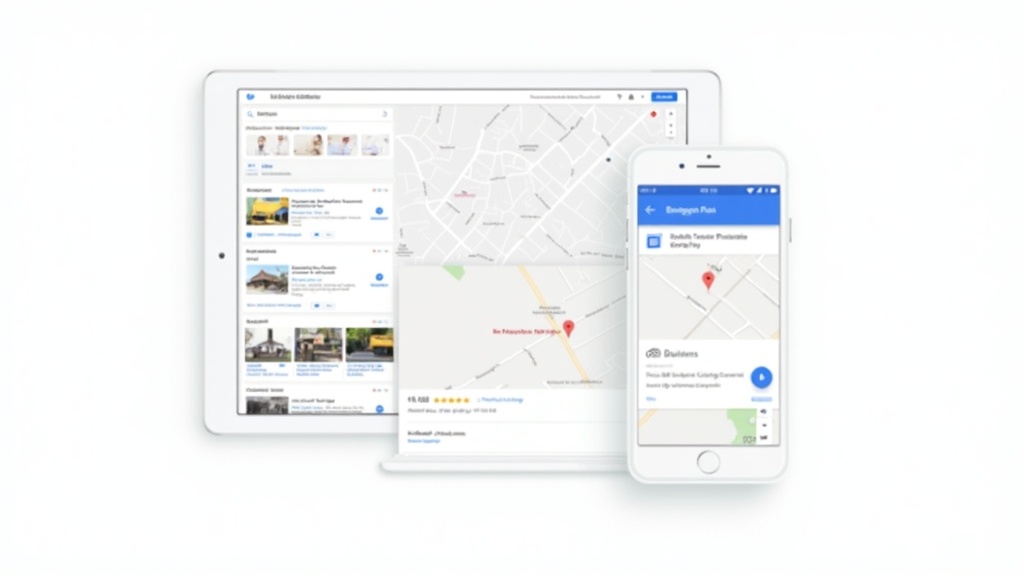 Example of a Google Business Profile displaying a local business on a mobile device and Google Maps.