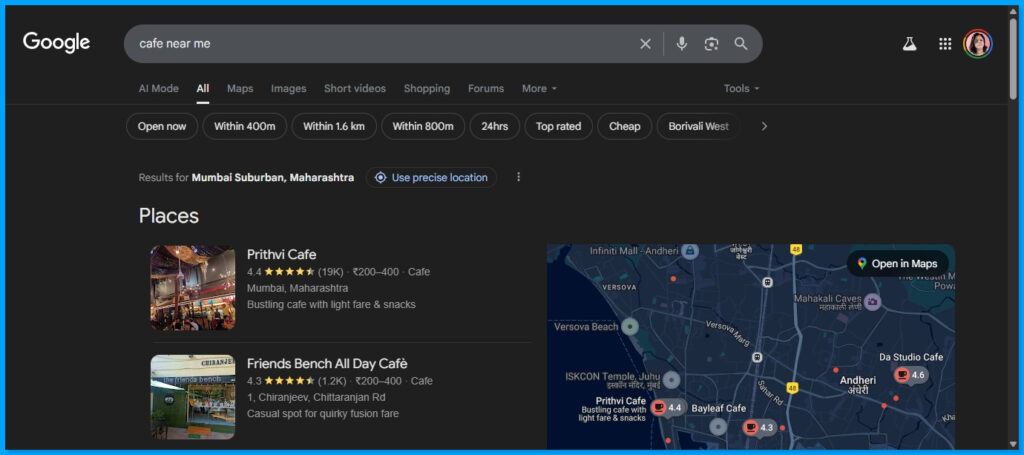 cafe-near-me-Google Business Profile-
